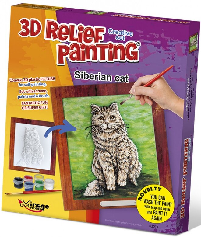 3D reliéfní obrázek – Kočka
