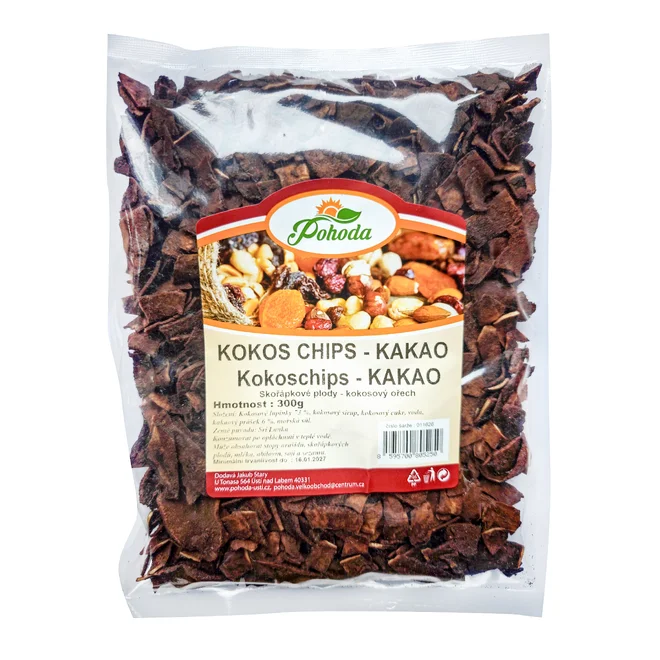 Kokos chips - kakao, 300 g