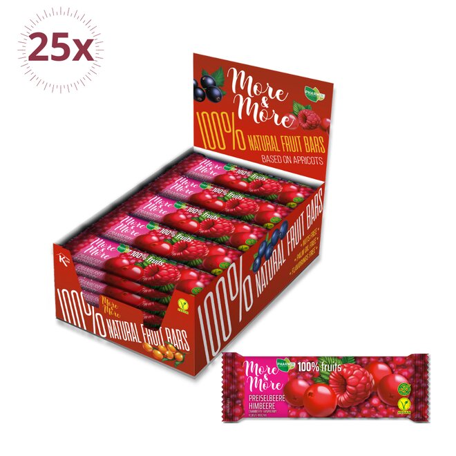 25× ovocná tyčinka More & More Klikva-Malina (750 g)