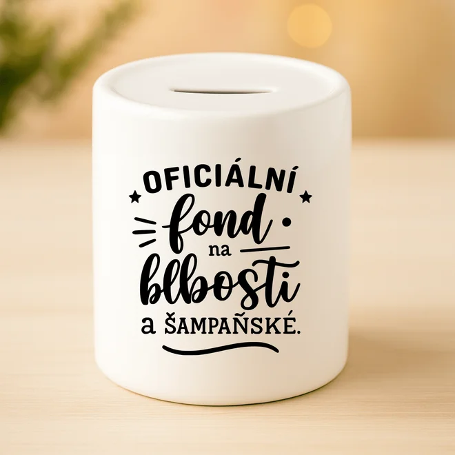 Keramická pokladnička - Fond na blbosti
