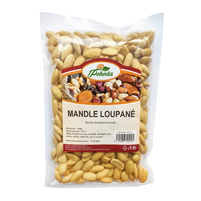 Mandle loupané, 400 g