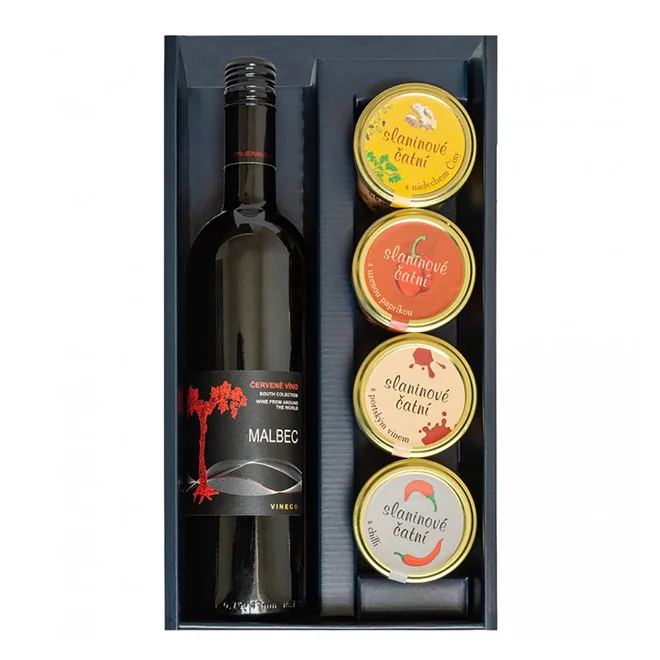 Kazeta Malbec & slaninová čatní