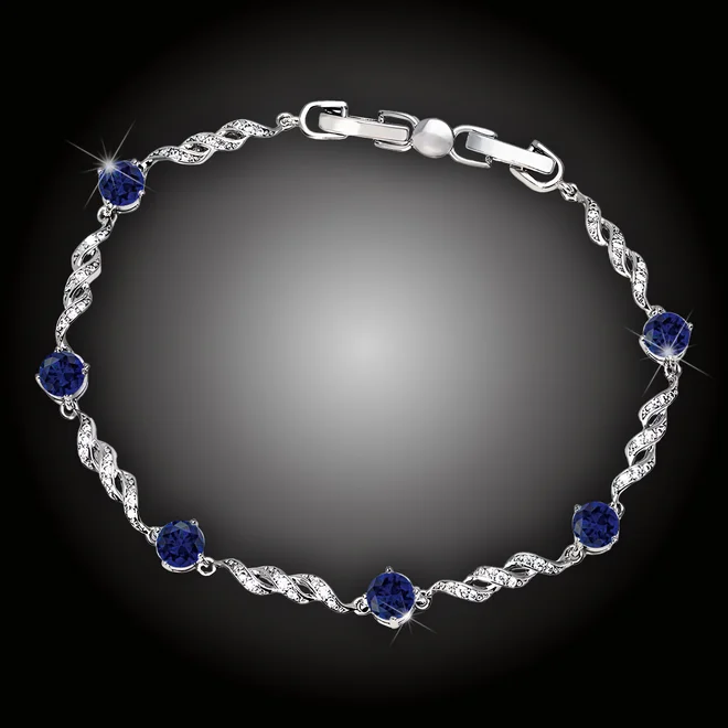 Okouzlující náramek Danielle Royal Blue s třpytivými krystaly