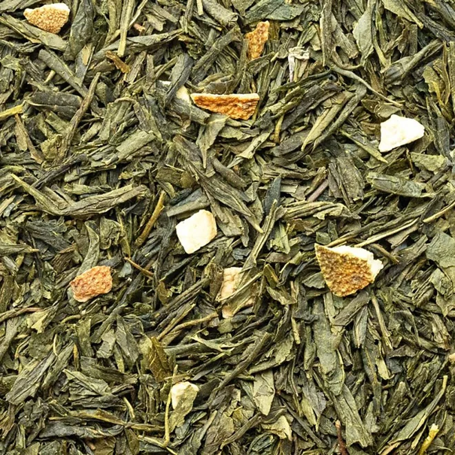 100 g Sypaná zmes zeleného a bylinného čaju "Sencha Mate" (matcha / kiwi)