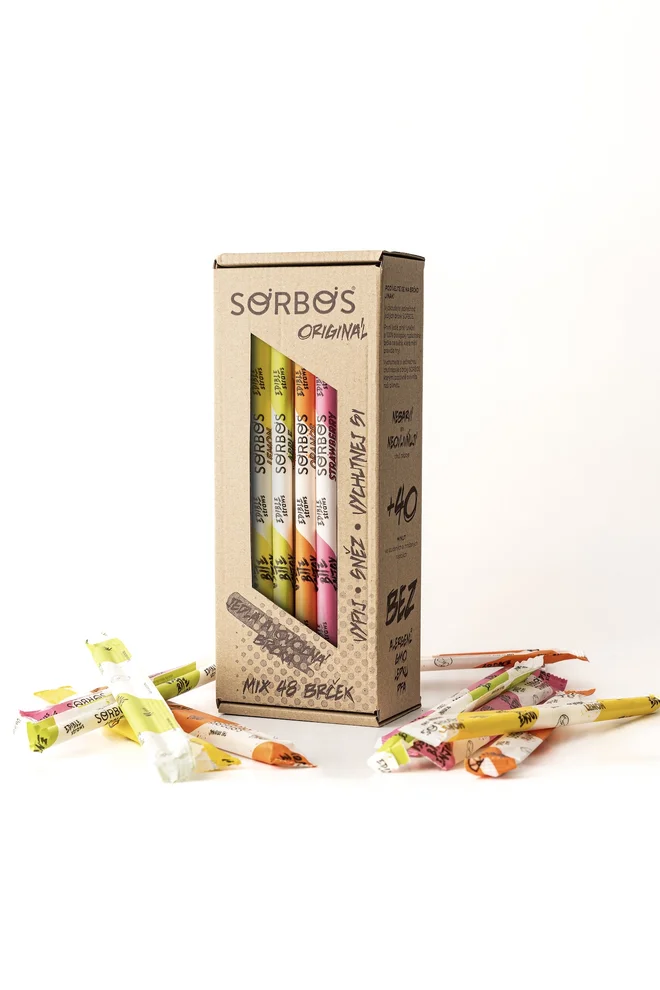 48 x 8 g Balenie jedlých ovocných slamiek SORBOS (MIX 11 príchutí)