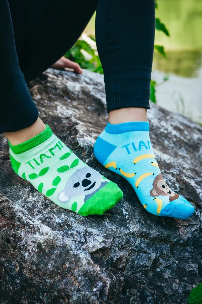Veselé členkové ponožky Tiammky "Ťapky"