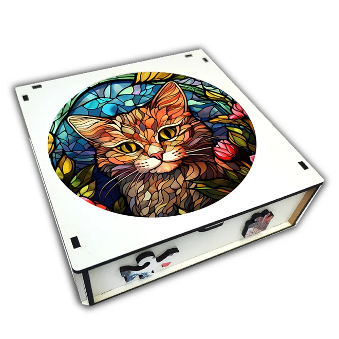 Puzzle 27 cm v krabičce –⁠⁠⁠⁠⁠⁠ mandala kočka