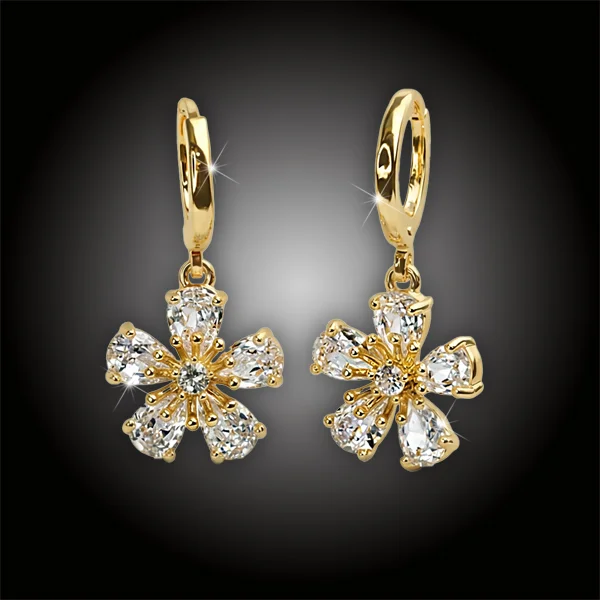 Pozlacené náušnice La Diamantina Sakura Gold
