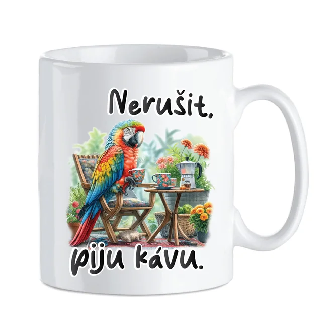 Nerušit, piju kávu! - Papoušek Ara