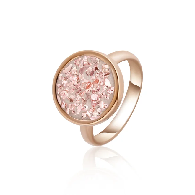 Rose gold třpytivý prsten