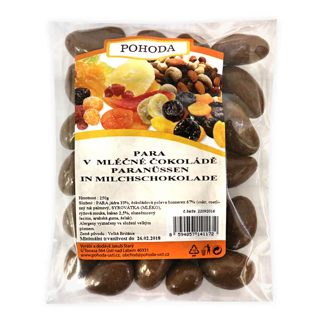 Para ořechy v mléčné čokoládě, 250 g