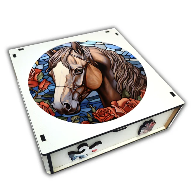 Puzzle 27 cm v krabičce –⁠⁠⁠⁠⁠⁠ mandala kůň