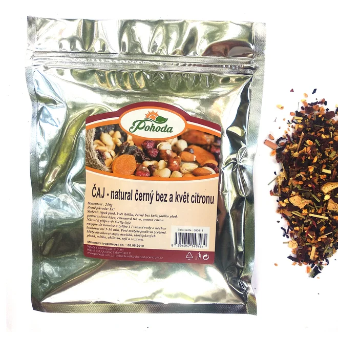 250 g Sypaný čaj Natural (čierna baza a citrón)