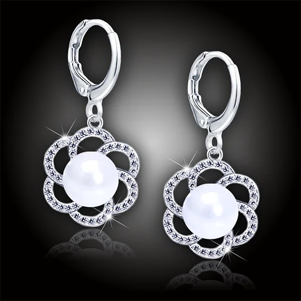 Perlové náušnice Pearl Flower - White Pearl