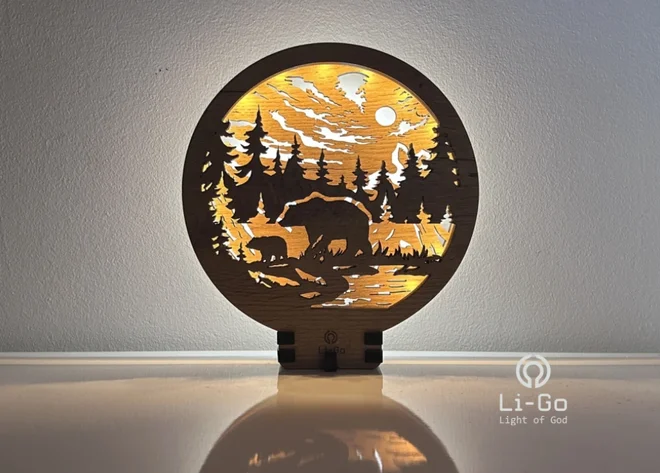 Obrazová lampa "Medvede"