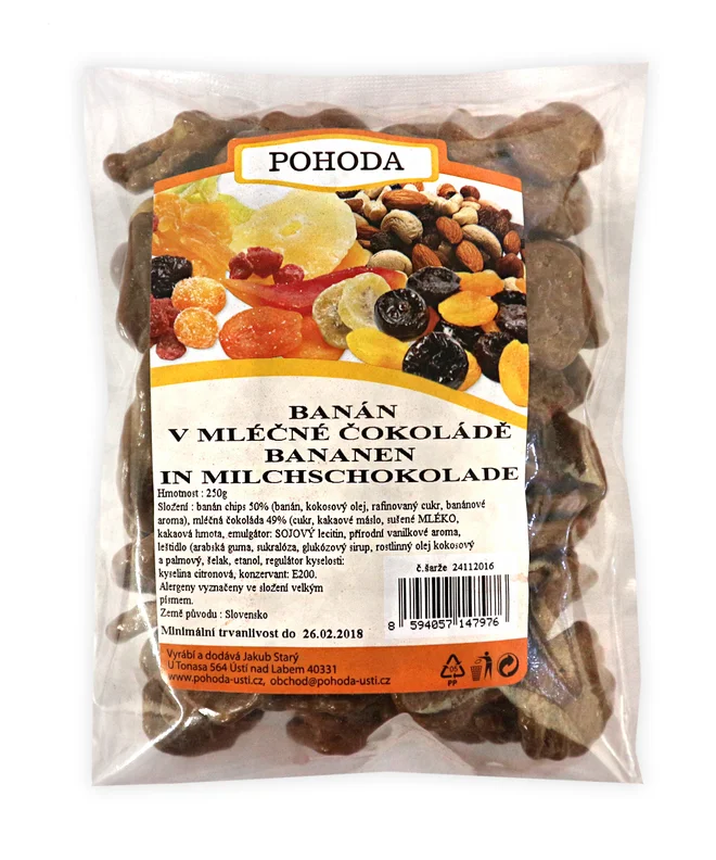 250 g Banán v mliečnej čokoláde