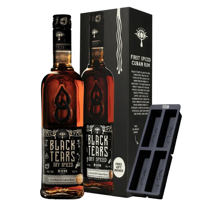 Black Tears Spiced Rum 40% (0,7 l) s formou na led v dárkové krabičce