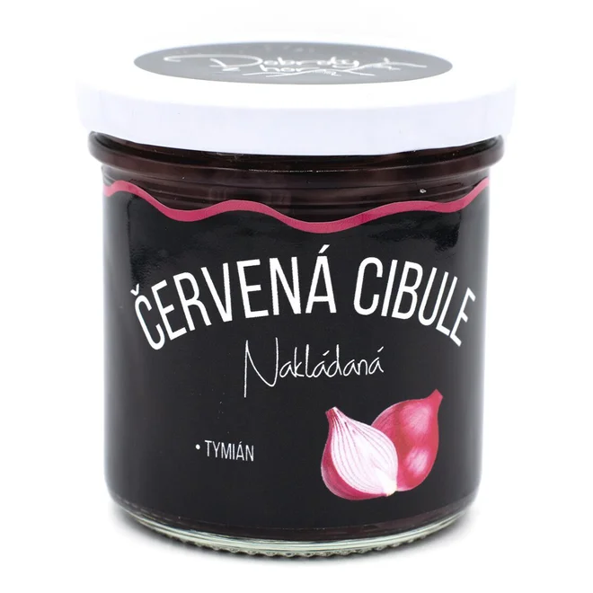 Nakladaná červená cibuľa s tymiánom (pickles)