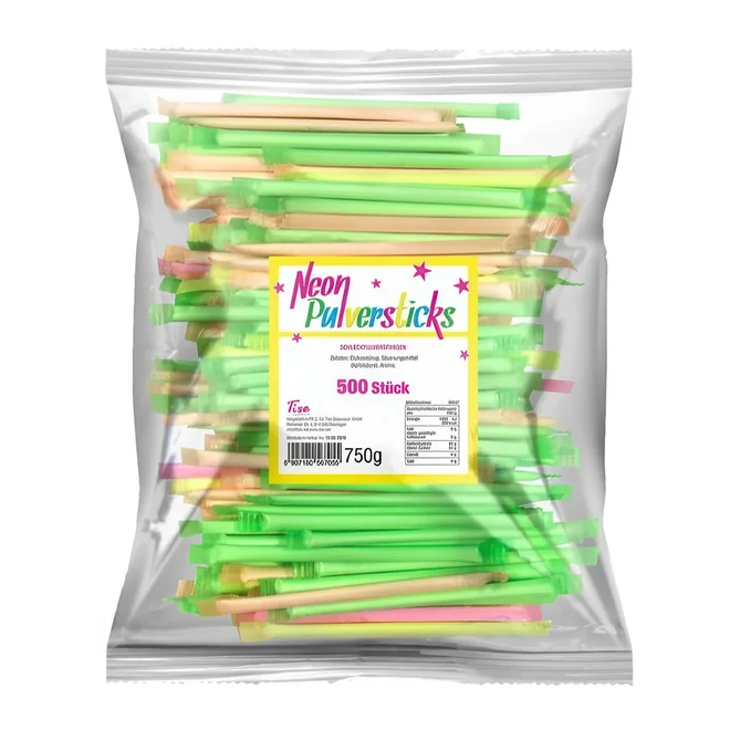 Tise Neon Pulversticks ovocné brčka (500 ks, 750 g)