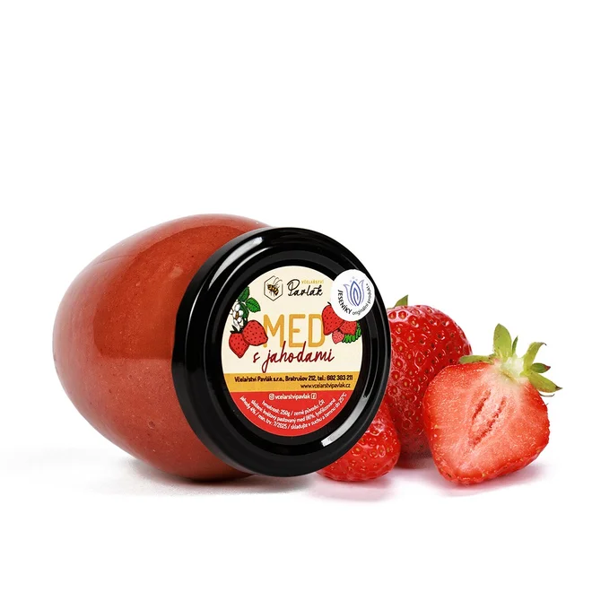 Pastovaný med českej výroby (jahoda)