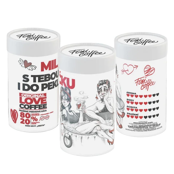 250 g Káva z českej pražiarne v tubuse "Miláčku - s Tebou i do pekla"