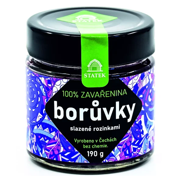 Borůvková zavařenina slazená rozinkami (100 % ovoce), 190 g