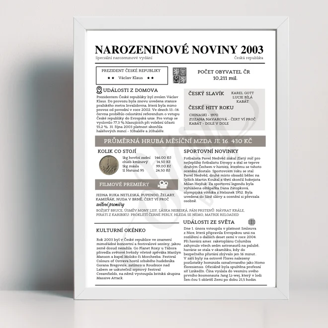 Narozeninové noviny 2003