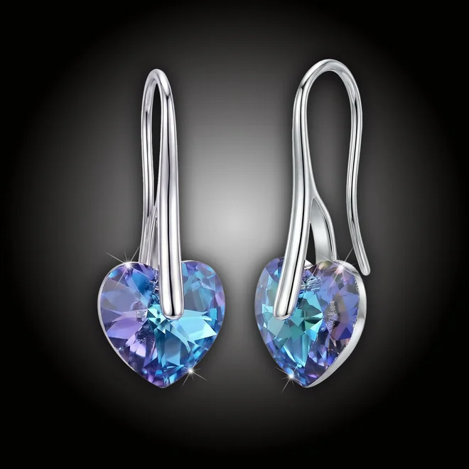 Náušnice Srdce Swarovski® Vitrail Light