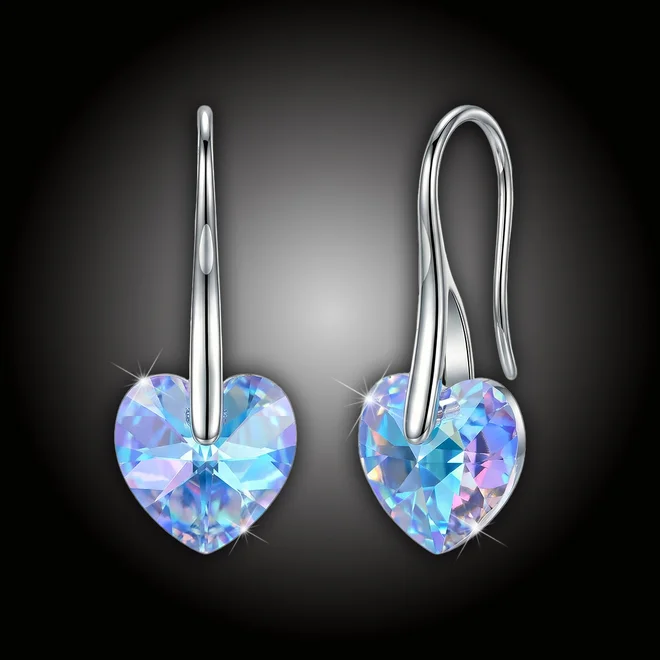Náušnice Srdce Swarovski® Light Sapphire