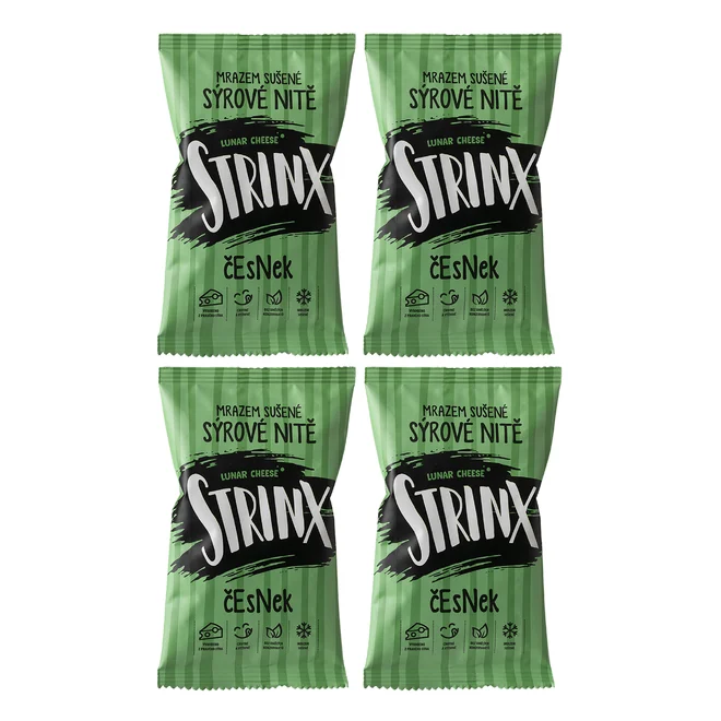 4 x 25 g Balenie mrazom sušeného syra StrinX (nite - cesnak)