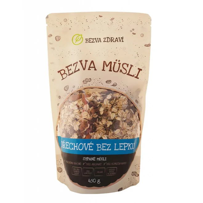Bezlepkové Bezva müsli "Ořechové" (450 g)