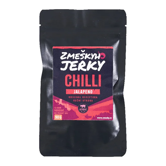 Sušené bravčové jerky mäso ručnej výroby (chilli)