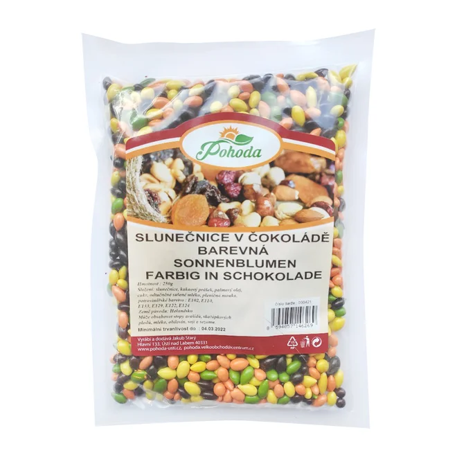 Slunečnice v barevné čokoládě, 250 g