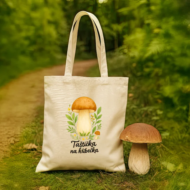 Plátěná taška s potiskem - Hříbek