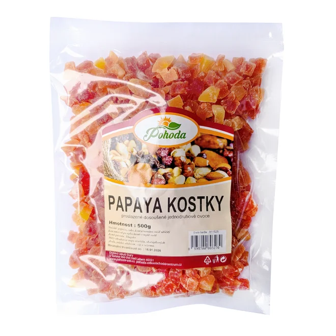 Papaya kostky, 500 g