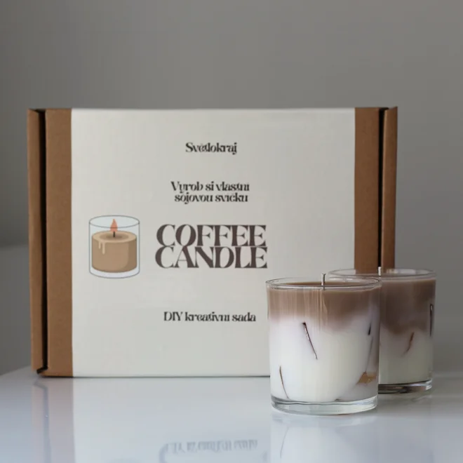 Kreatívna sada na výrobu 2 sviečok "Coffee Candle" (veľká)