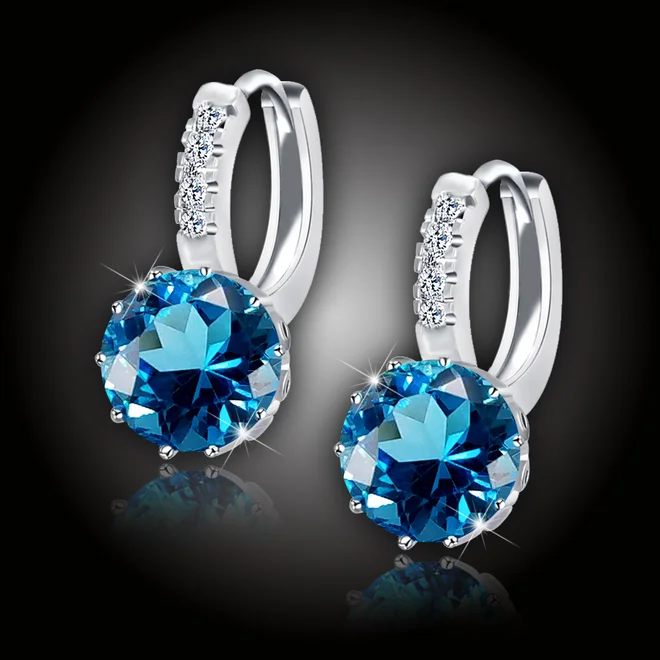 Náušnice Brillance Comtessa Lake Blue