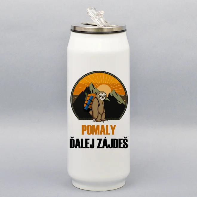 500 ml Turistická termoplechovka "Pomaly ďalej zájdeš"