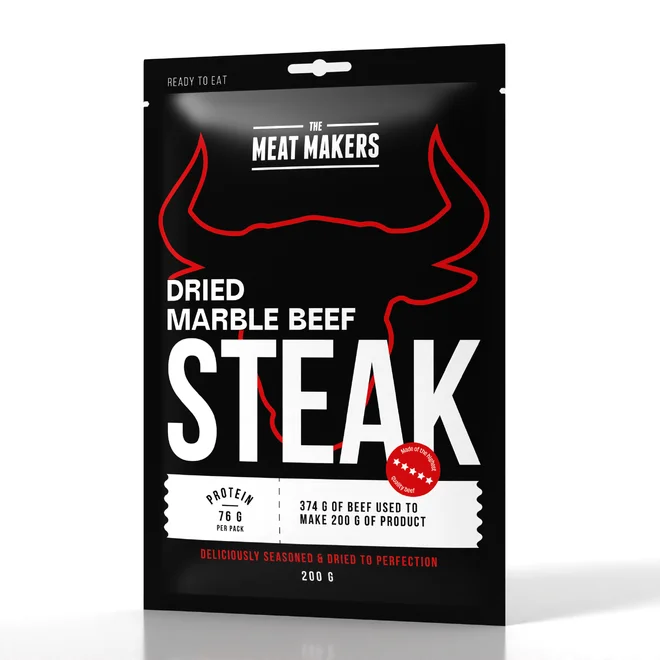200 g Sušené mäso "MM Jerky MARBLE STEAK"