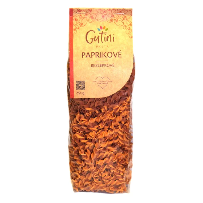Paprikové těstoviny bez lepku a kukuřičné mouky (250 g)