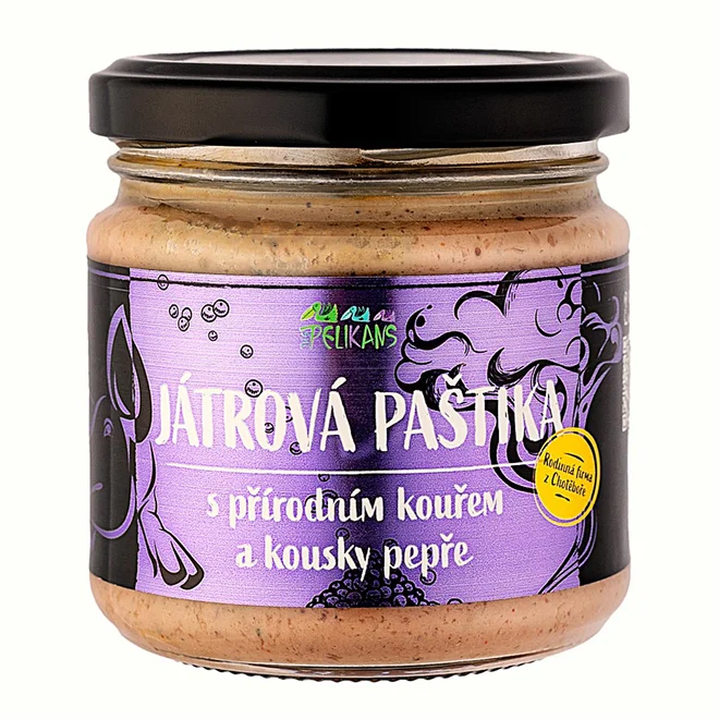 Játrová paštika s přírodním kouřem a pepřem, 170 g