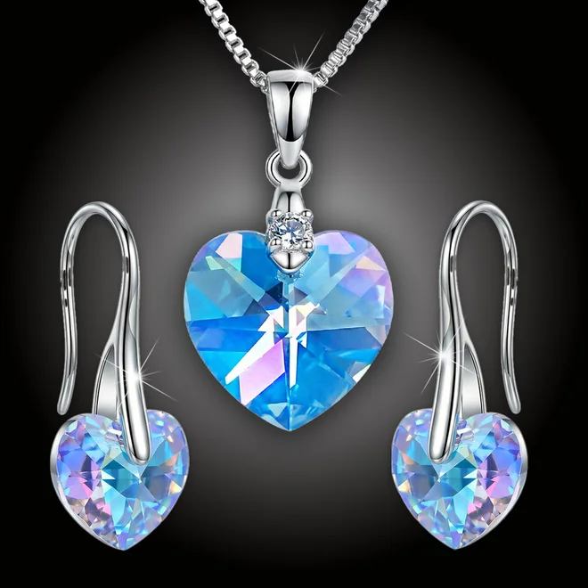 Set šperků Srdce Swarovski® Light Sapphire
