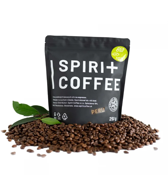 BIO Zrnková káva Spirit Coffee "Peru Cajamarca Grade 1"