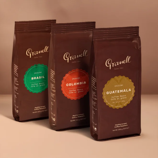 3 x 250 g Set zrnkových káv "GRANELL"