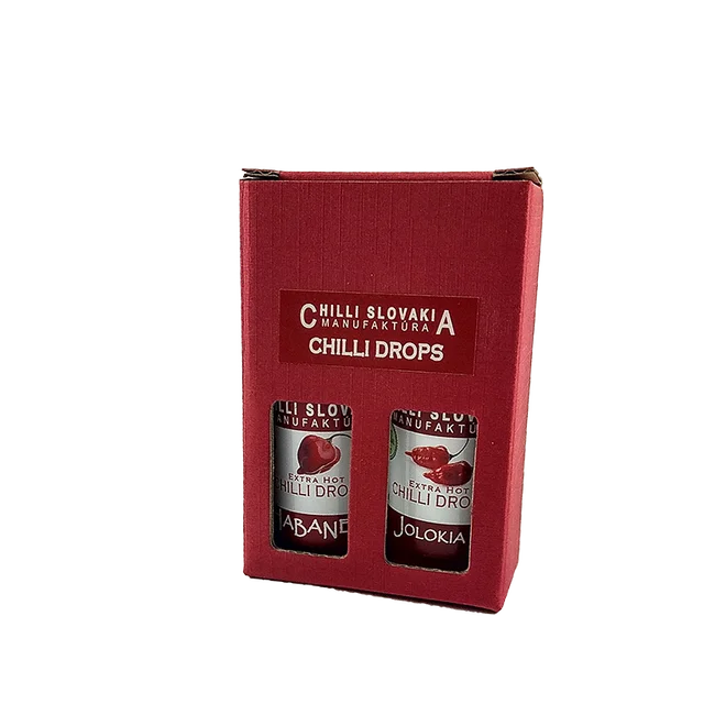 2-dielne Darčekové mini balenie chilli drops Habanero / Jolokia (stredne pálivé) (2 x 20 ml)