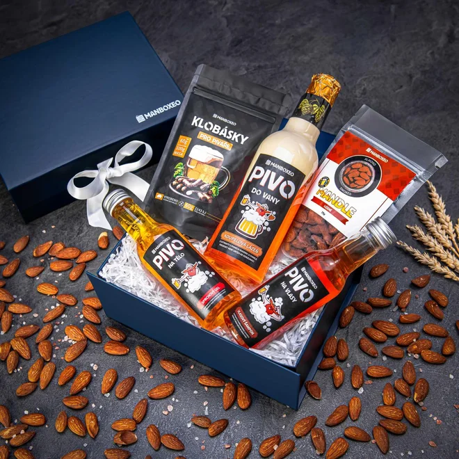 Giftboxeo dárkový box (royal blue) – Pivní kosmetika
