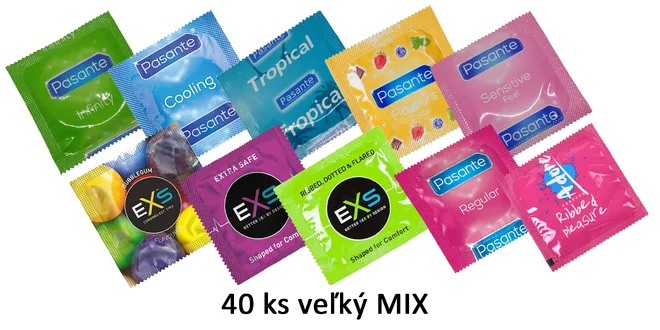 40 ks Veľký MIX kondómov