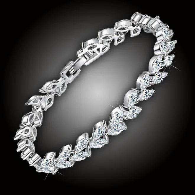 Náramek Aphrodite Clear s třpytivými krystaly