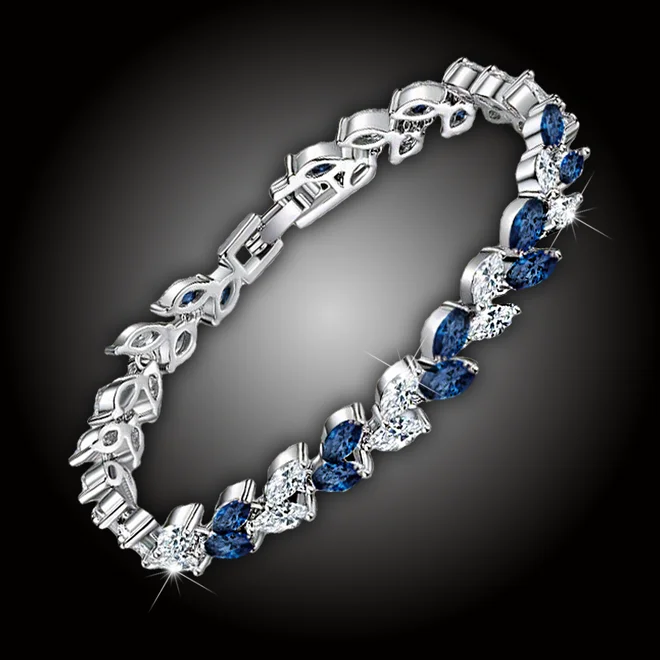 Náramek Aphrodite Royal Blue s třpytivými krystaly