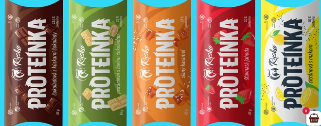 15 x 65 g Balenie proteínových tyčiniek značky "Ryska Proteínka"